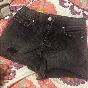 Girls Black Denim Shorts